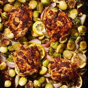 Paprika Chicken Thighs with Brussels Sprouts - EatingWell