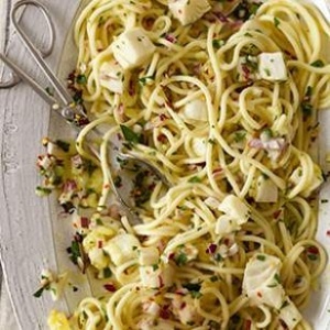 Spaghetti with Halibut & Lemon - EatingWell